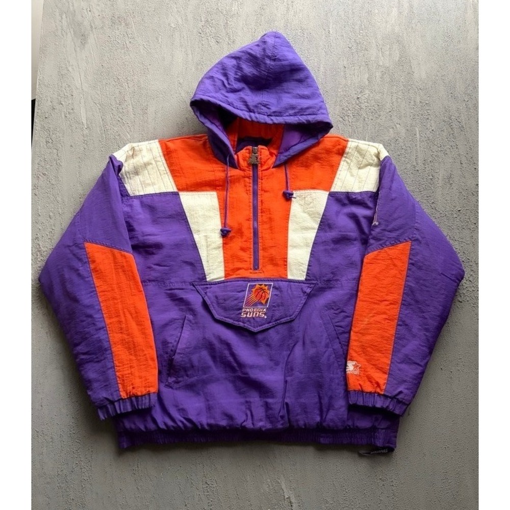 Vintage Phoenix Suns Starter Jacket XL Purple 1990s NBA Puffer Anorak